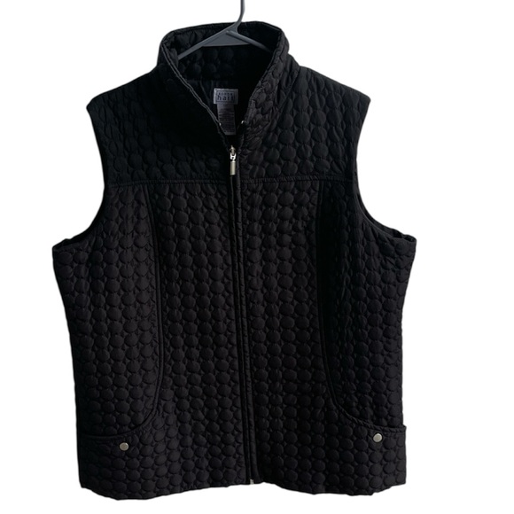 KEREN HART WOMENS BLACK PUFFER ZIP UP VEST WITH POCKETS SIZE 1X - Picture 1 of 9